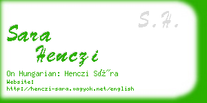 sara henczi business card